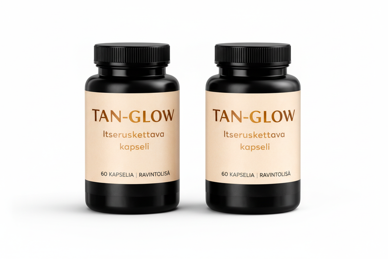 Tan-Glow kaksi purkkia vierekkäin